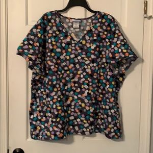 Multi color scrub top SZ 3X